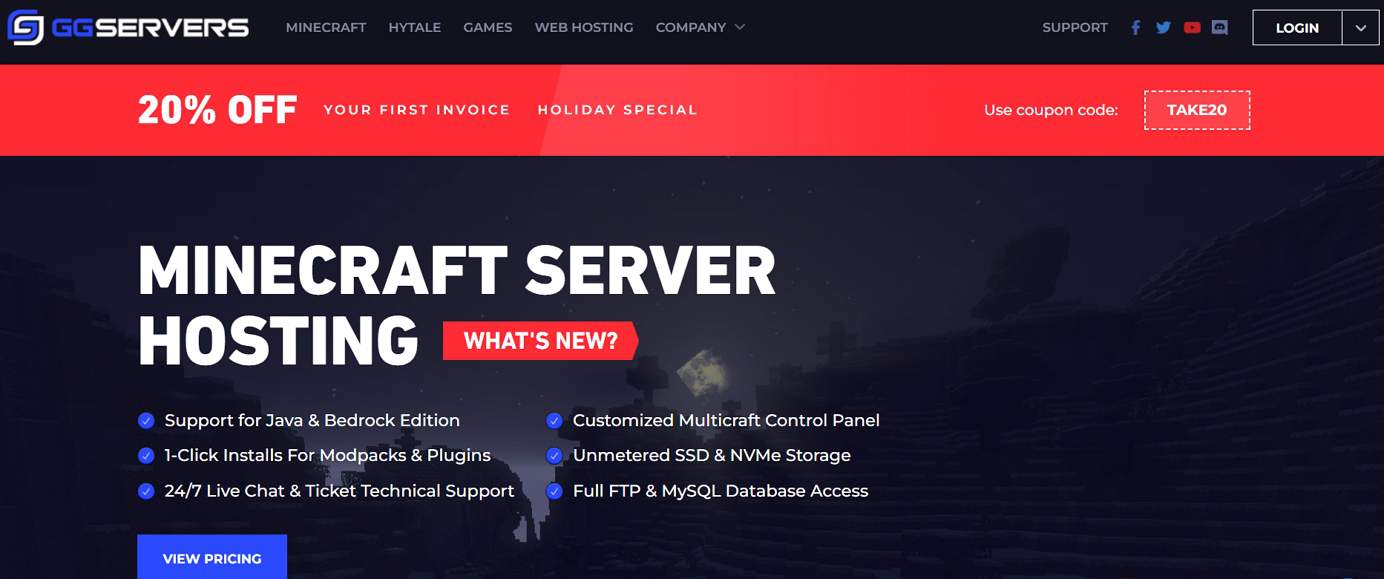 Hébergement de serveurs Minecraft : ggservers