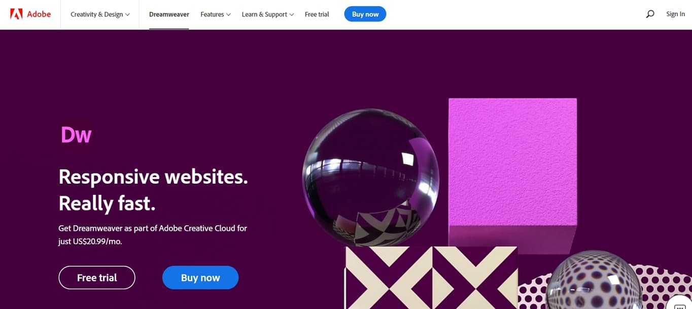 Adobe Dreamweaver web design software