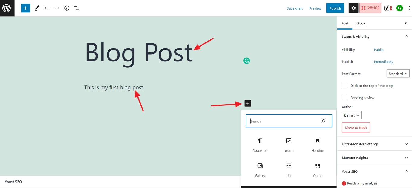 adding a blog to wordpress