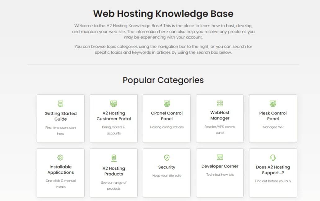 A2 Hosting’s knowledge base.