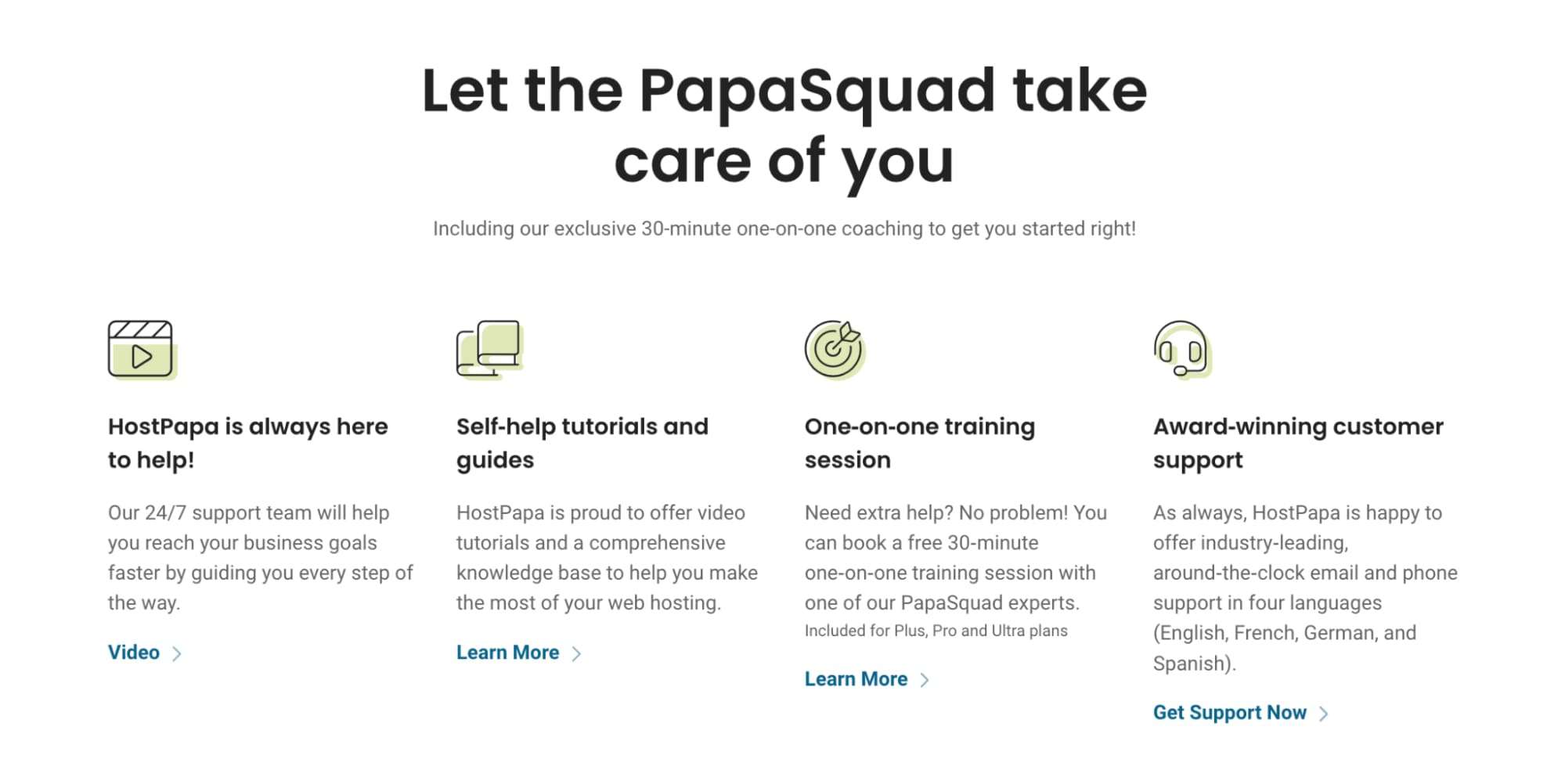 HostPapa has extensive support options