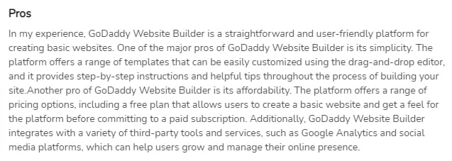 User Karl Vahur’s GoDaddy review on Software Advice.