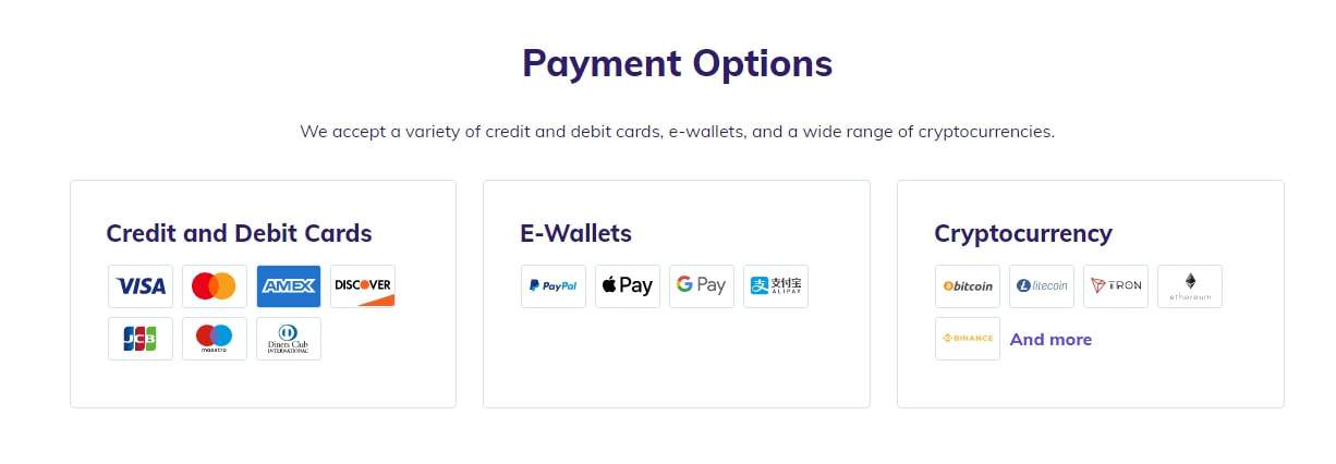 Hostinger’s payment options.