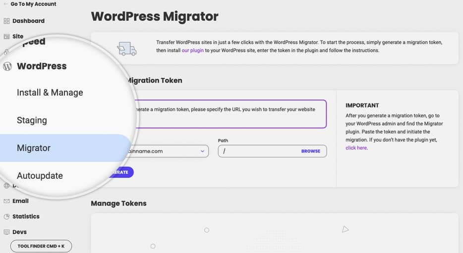 SiteGround’s WordPress Migrator.