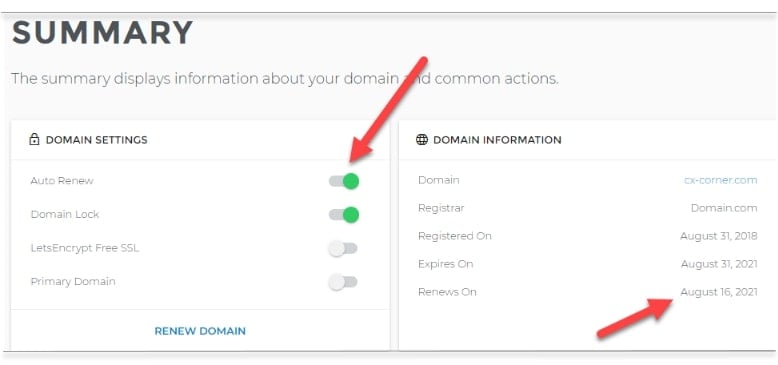 Set up auto-renew to keep your investment from lapsing.