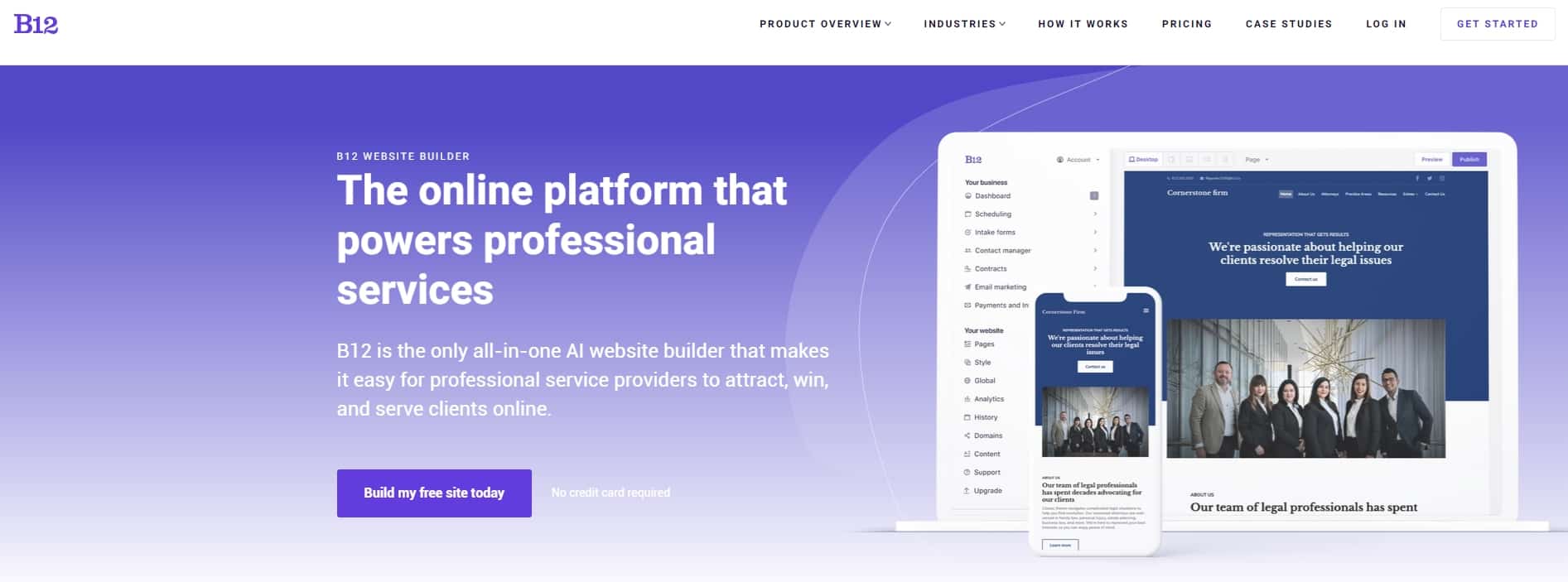 B12 ai website builder homepage