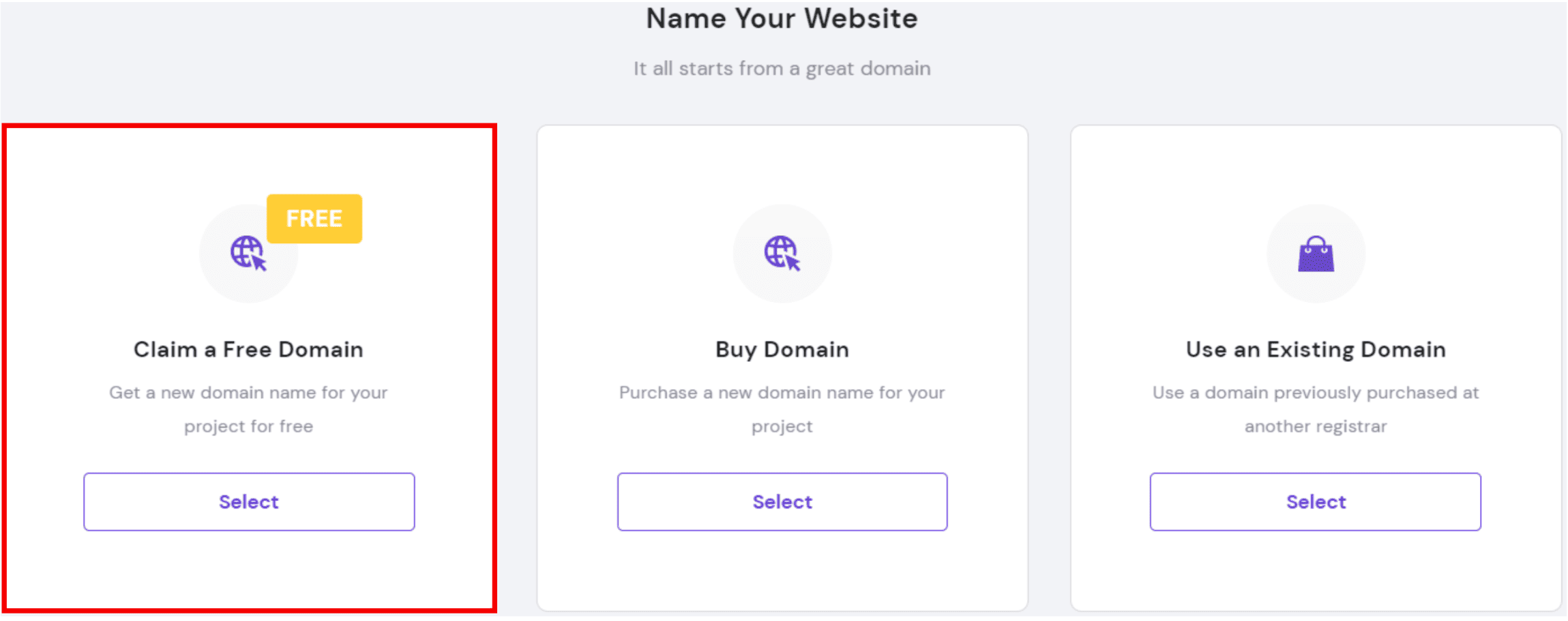 Claim a free domain