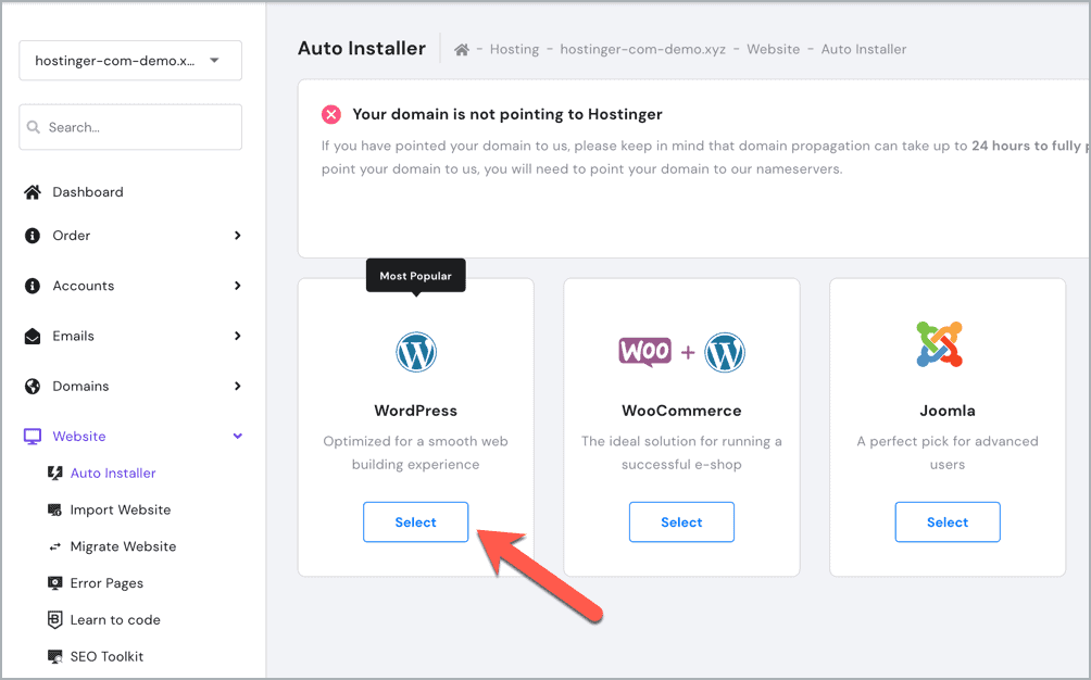 Installing WordPress through web hosting