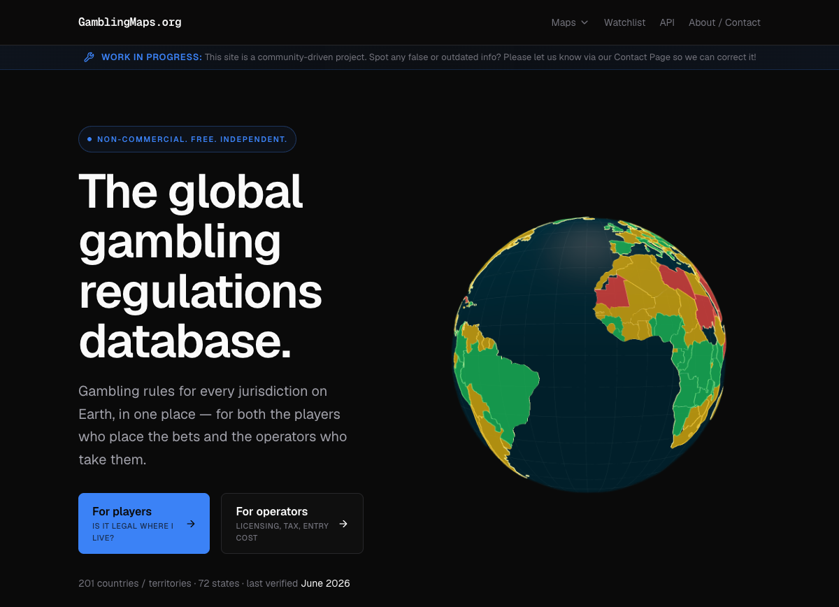 > 🖼 IMAGE (real screenshot, file 01) — The finished homepage: a 3D globe and the headline "The global...
