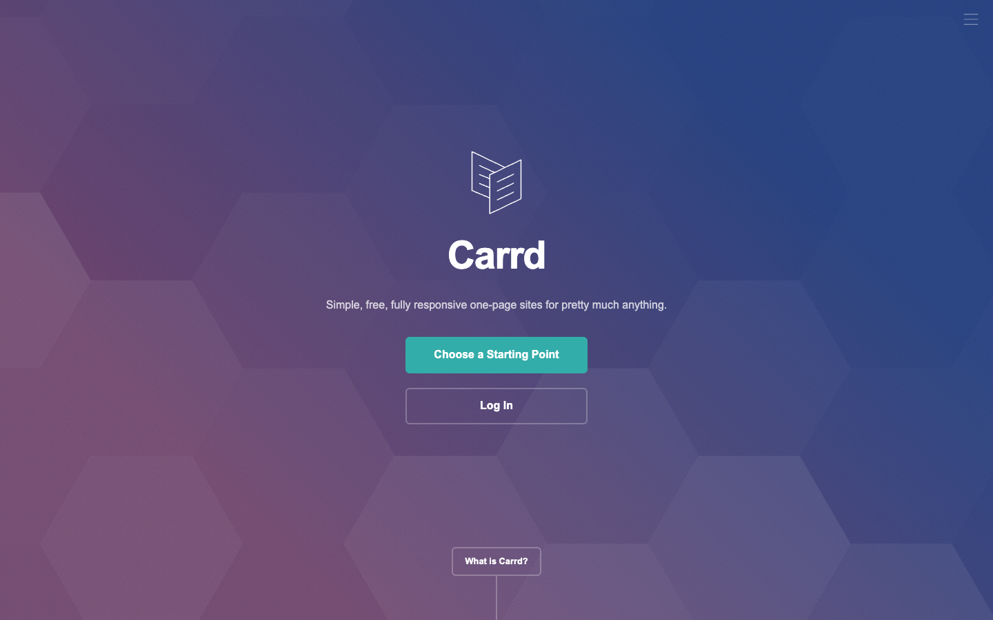 The Carrd homepage in 2026.