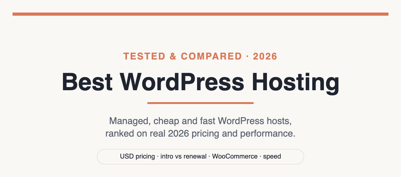 Best WordPress hosting compared and ranked for 2026