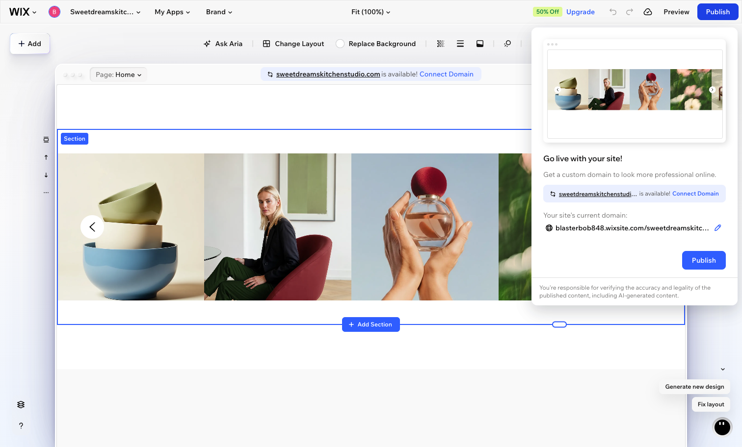 Publishing a Wix site and connecting a domain