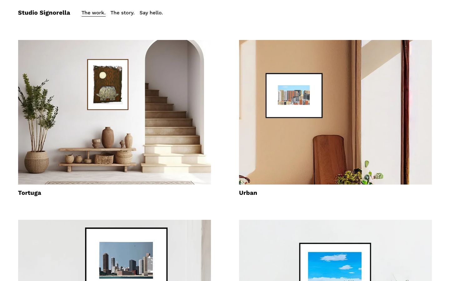 Portfolio website example: the Studio Signorella homepage
